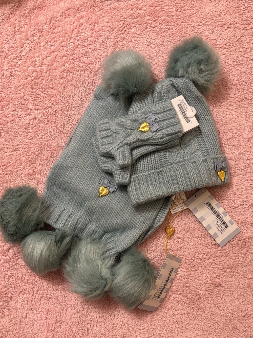Kids Knit Beanie, Scarf & Mittens Set - Dusty Sage